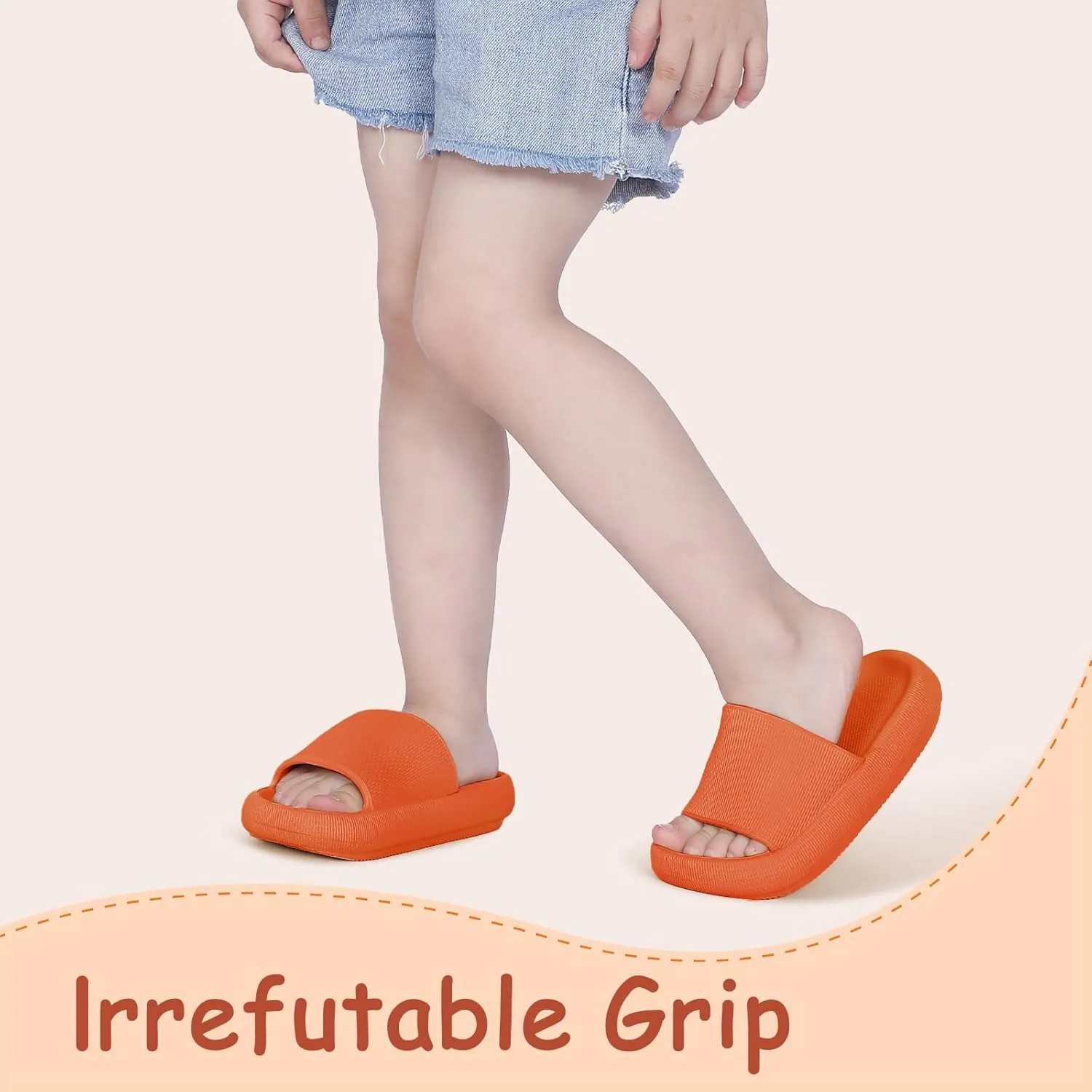 Menore Cloud Slides for Kids Shower Beach Slippers Boys Girls Bathroom Thick Sole Pillow Slippers Summer Non-Slip Pool Sandals