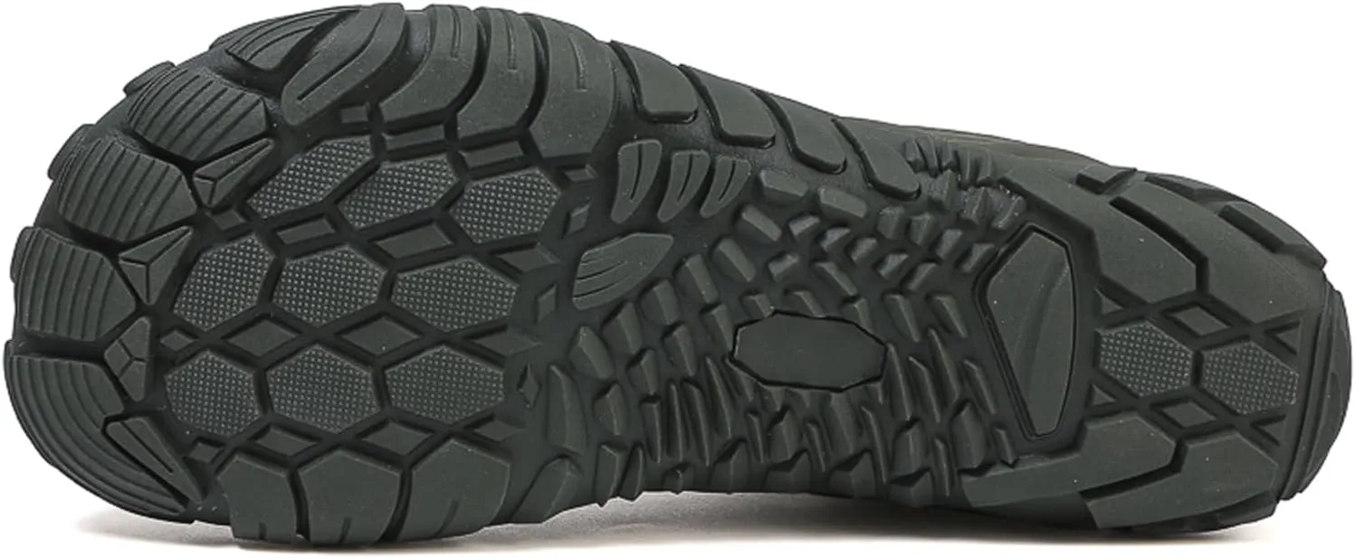 Men's and Women's Barefoot Hiking Boots | Zero Drop Winter Snow Boots with Wide Toe Box | Slip-On Waterproof Ankle Booties | Minimalist Five-Finger Sneakers for Outdoor Hiking and Walking