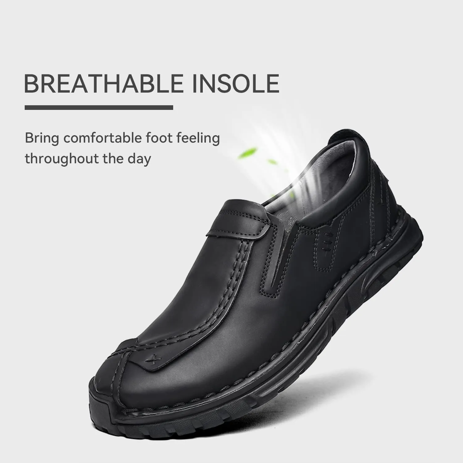 Men's Leather Shoes Casual Loafers Slip on Comfortable Walking Driving Shoes for Men