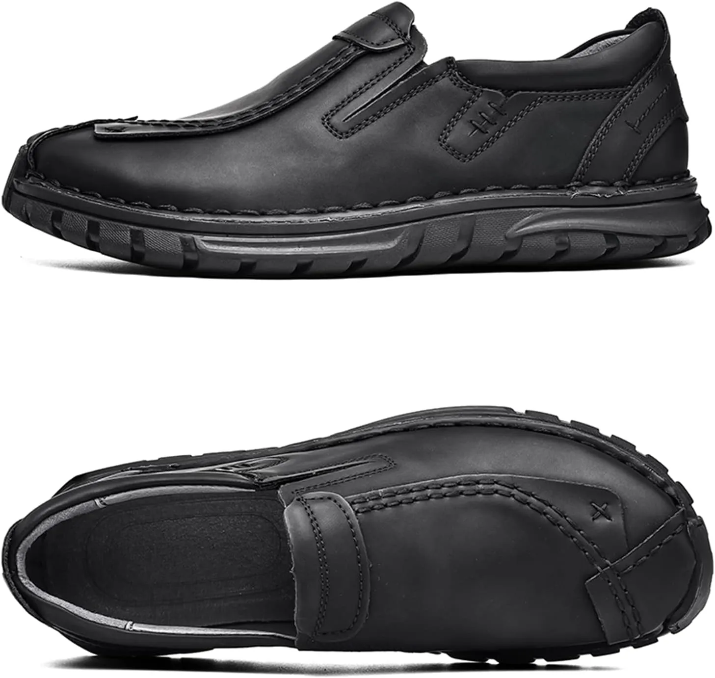 Men's Leather Shoes Casual Loafers Slip on Comfortable Walking Driving Shoes for Men