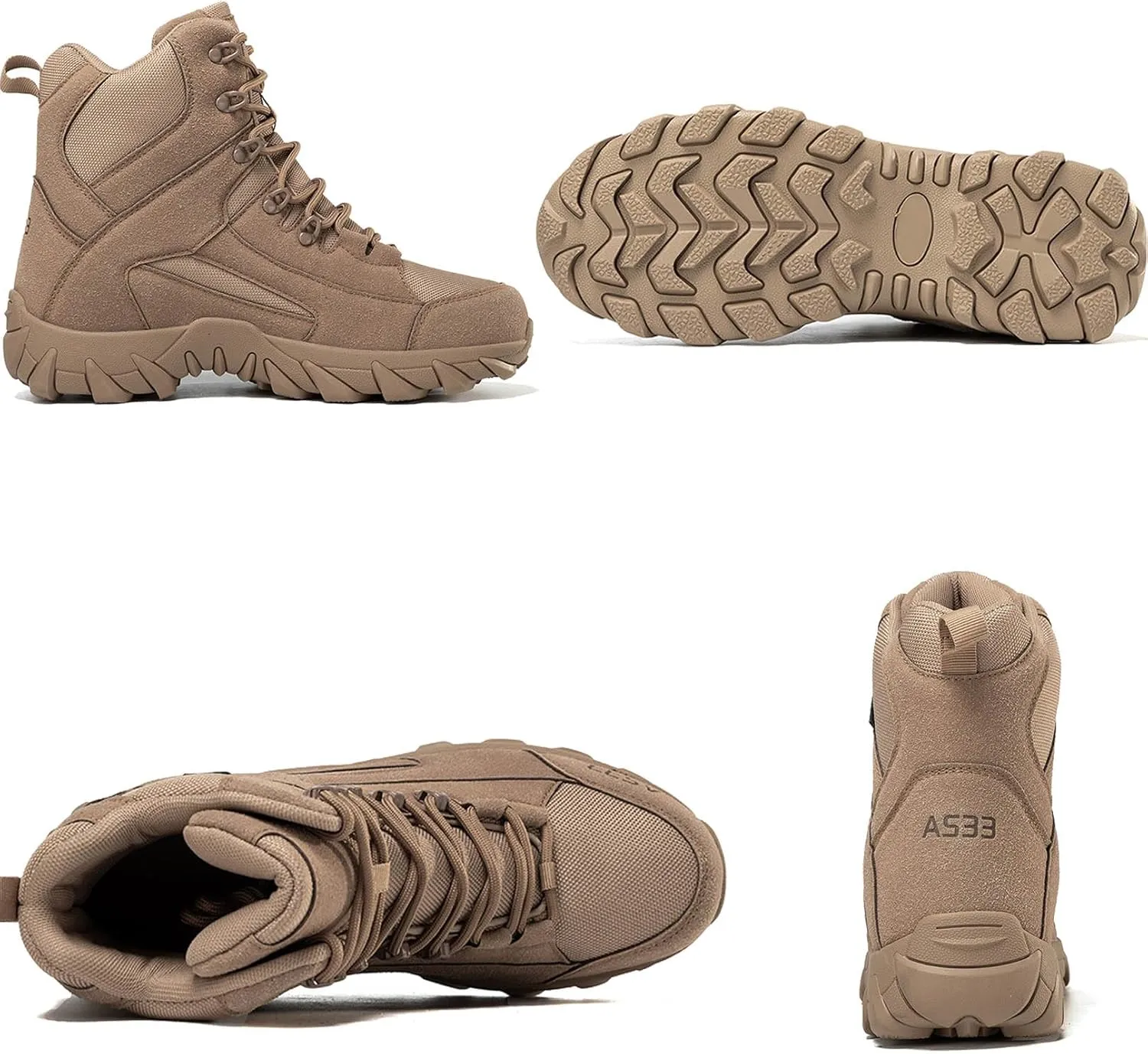Men's Military Hiking Boots 6 Inches Work Boots Desert Boots lightweight Tactical Combat Boots
