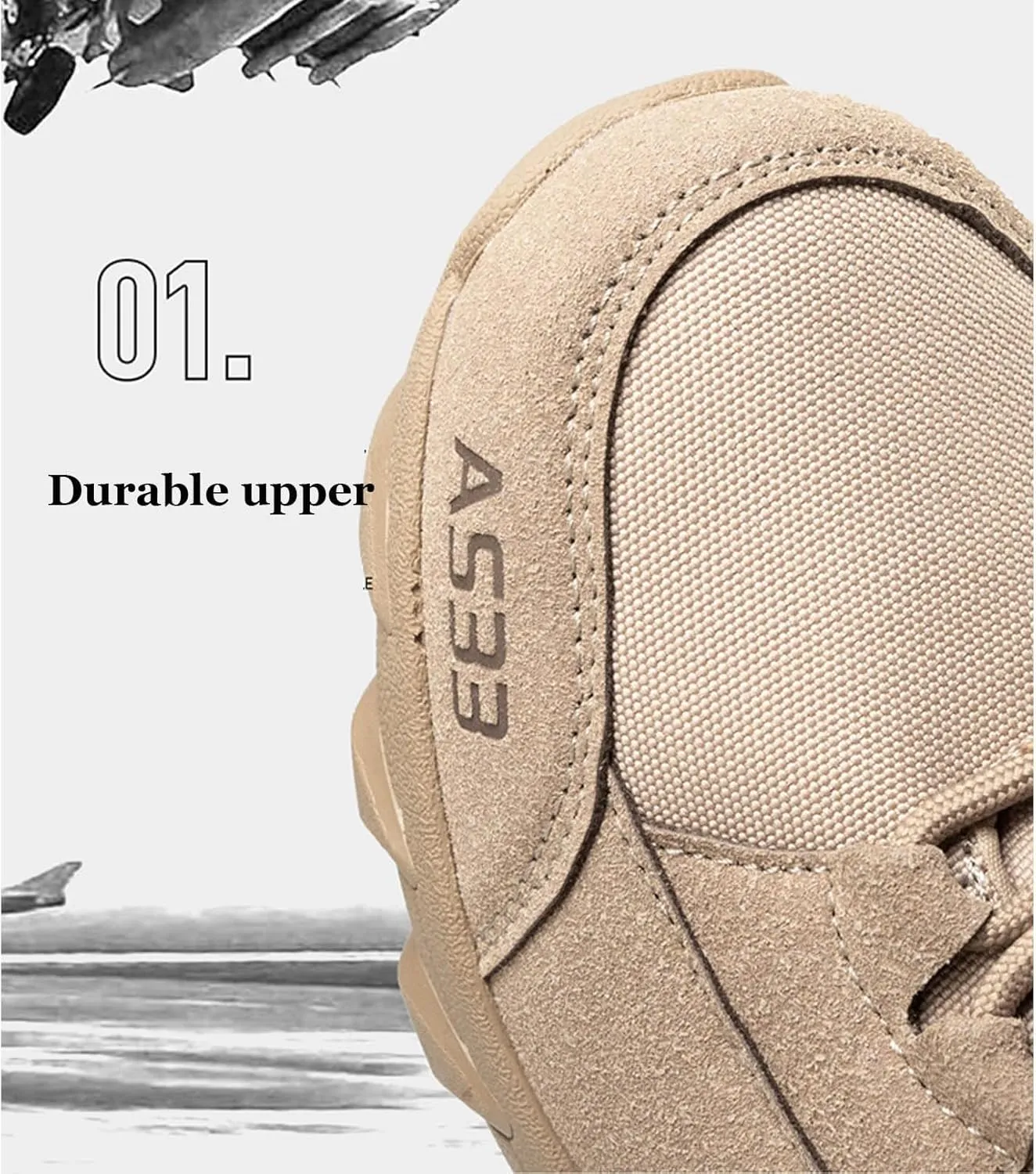 Men's Military Hiking Boots 6 Inches Work Boots Desert Boots lightweight Tactical Combat Boots