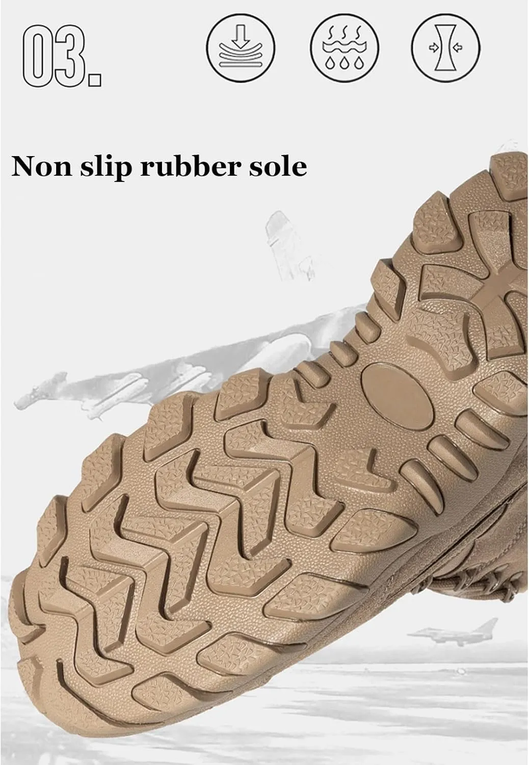 Men's Military Hiking Boots 6 Inches Work Boots Desert Boots lightweight Tactical Combat Boots