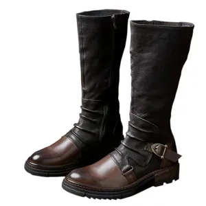 Mens Renaissance Boots, Medieval Pirate Boots Halloween PU Leather Costume Boots Gothic Cosplay Boots