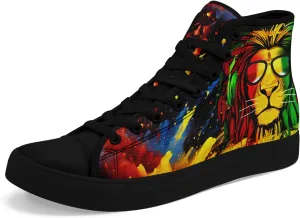 Men's Skull Canvas High Top Shoes Classic Fashion High Top Sneakers Unisex Casual Lace Up Tennis Shoes