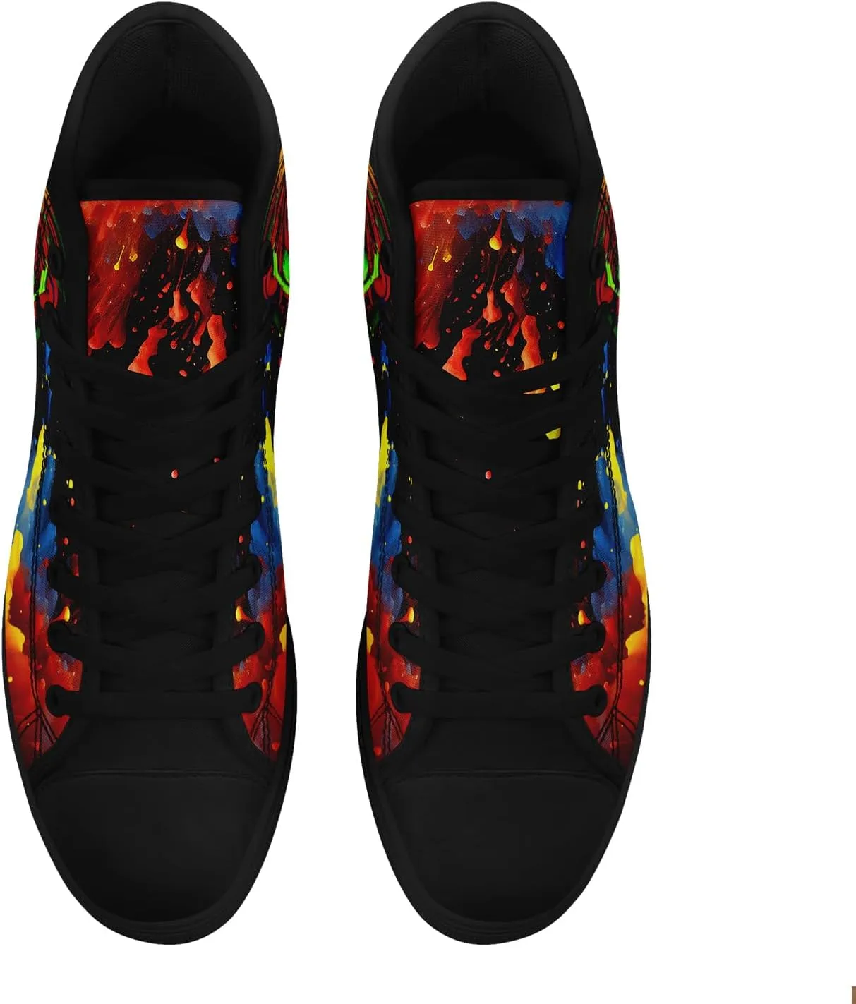 Men's Skull Canvas High Top Shoes Classic Fashion High Top Sneakers Unisex Casual Lace Up Tennis Shoes