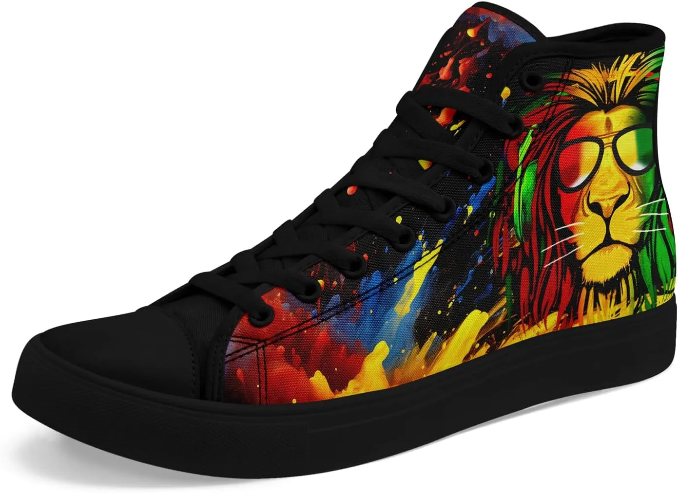 Men's Skull Canvas High Top Shoes Classic Fashion High Top Sneakers Unisex Casual Lace Up Tennis Shoes