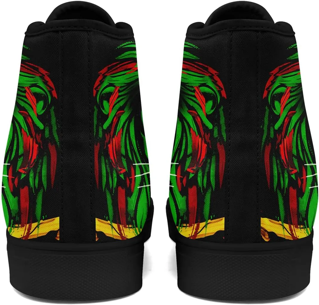 Men's Skull Canvas High Top Shoes Classic Fashion High Top Sneakers Unisex Casual Lace Up Tennis Shoes