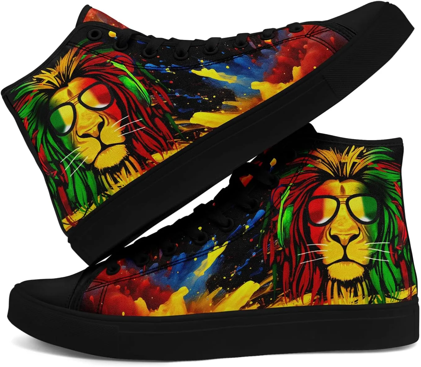 Men's Skull Canvas High Top Shoes Classic Fashion High Top Sneakers Unisex Casual Lace Up Tennis Shoes