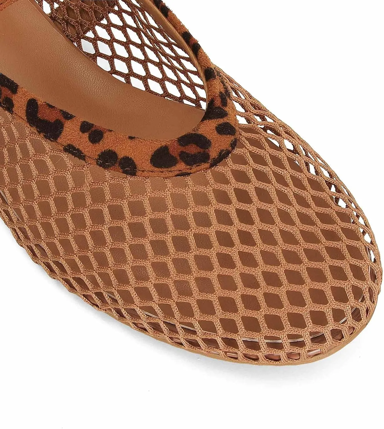MICIFA Women's Mesh Ballet Flats Fishnet Ballerina Flats Buckle Strap Mary Jane Flats Causal Daily Dress Shoes
