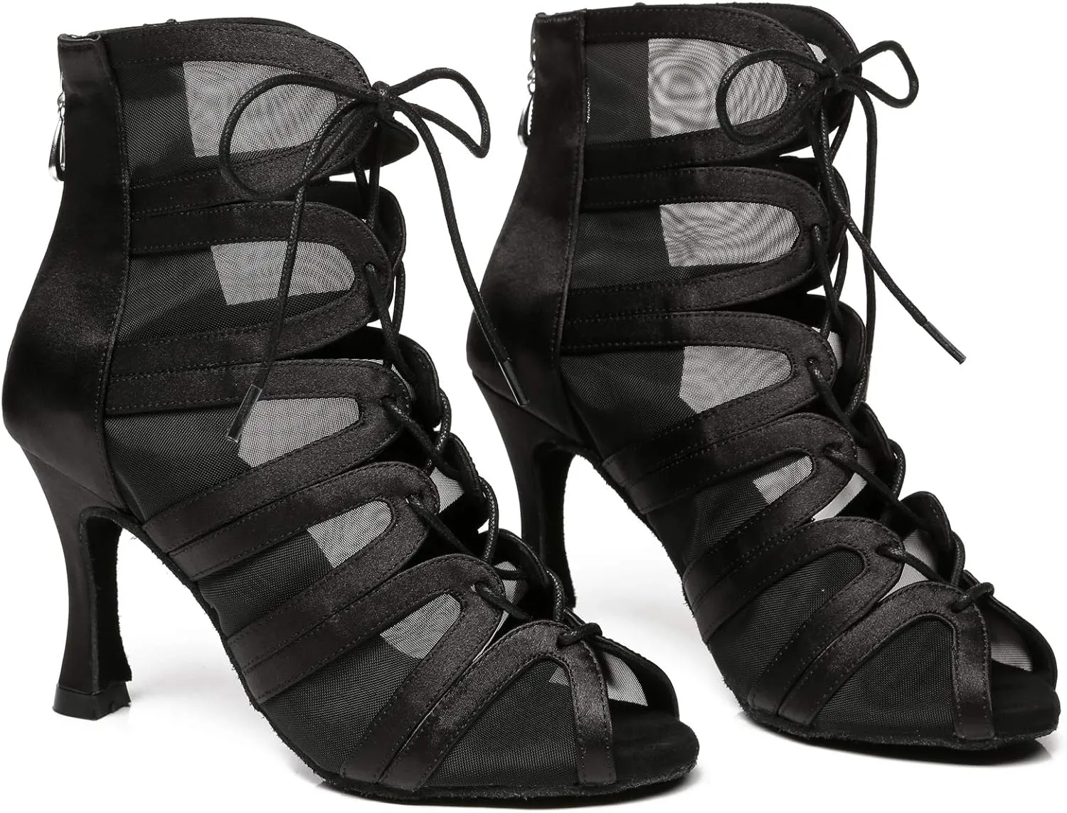 Minishion Dancing Boots Women Latin Ballroom Ankle Dance Shoes Sommer Evening Wedding Party Heeded Sandals