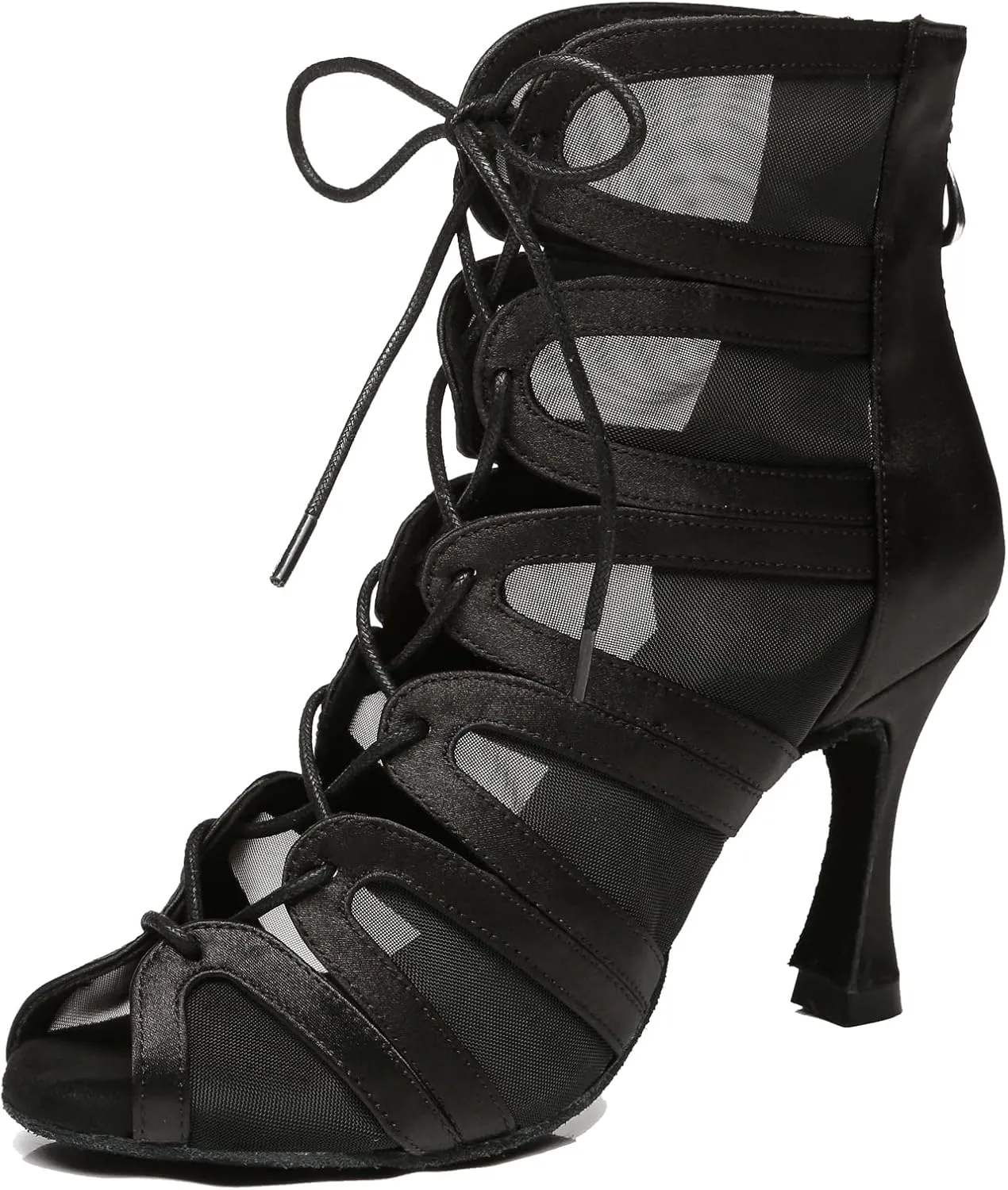 Minishion Dancing Boots Women Latin Ballroom Ankle Dance Shoes Sommer Evening Wedding Party Heeded Sandals
