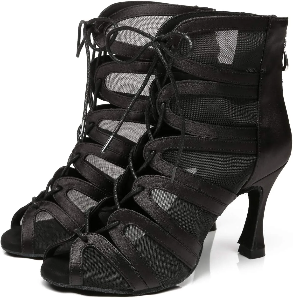 Minishion Dancing Boots Women Latin Ballroom Ankle Dance Shoes Sommer Evening Wedding Party Heeded Sandals
