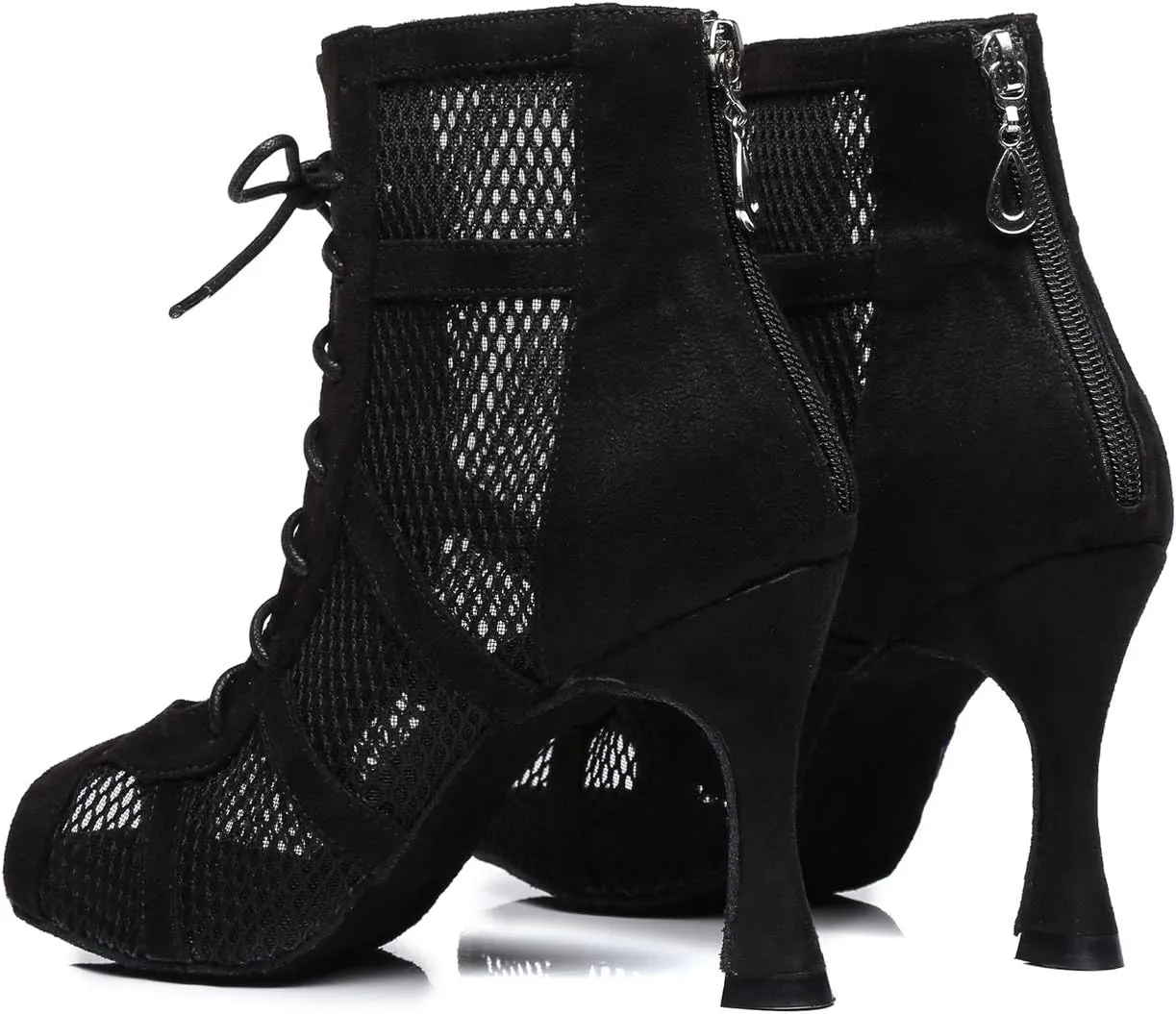 Minishion Sexy Dance Heels for Women Mesh Party Eveing Ankle Sandals Boots