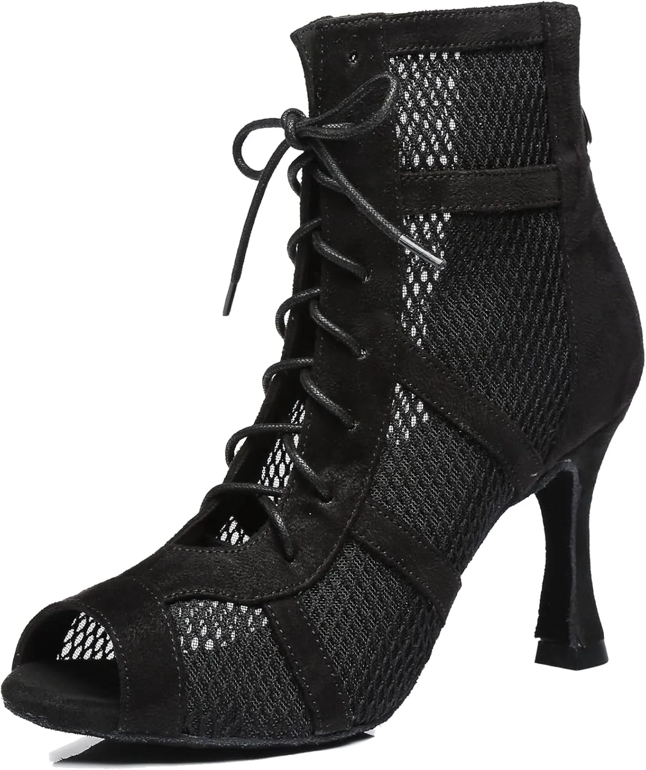 Minishion Sexy Dance Heels for Women Mesh Party Eveing Ankle Sandals Boots
