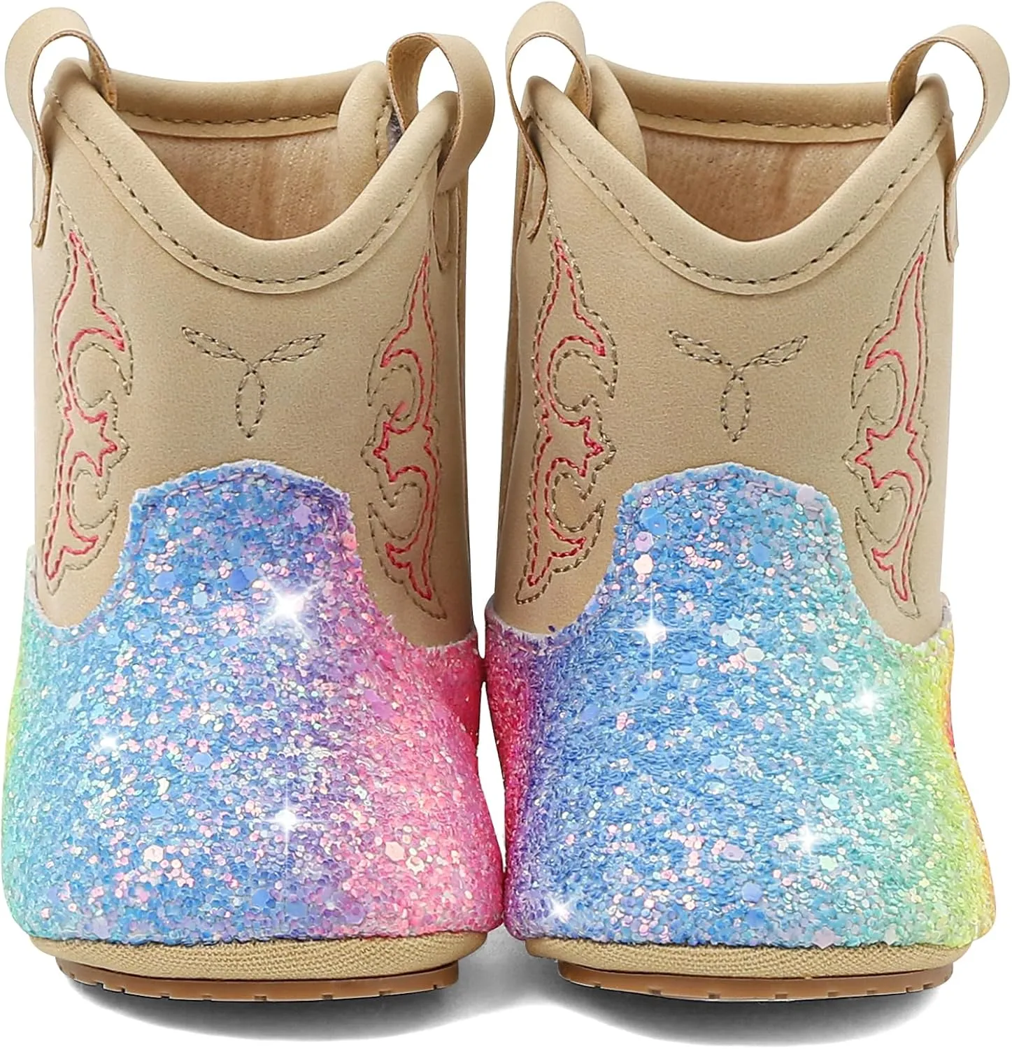 MK MATT KEELY Leather Western Boots Cowboy Bootie Soft Sole Non-Slip Crib Shoes for Baby Infant Toddler Girls Boys Newborn
