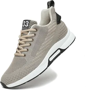 Mnplciea Men's Invisible Height Increasing Elevator Shoes 3.15 Inches Lace Up Road Running Sneakers Lightweight Breathable Knitted Sporty Trainers