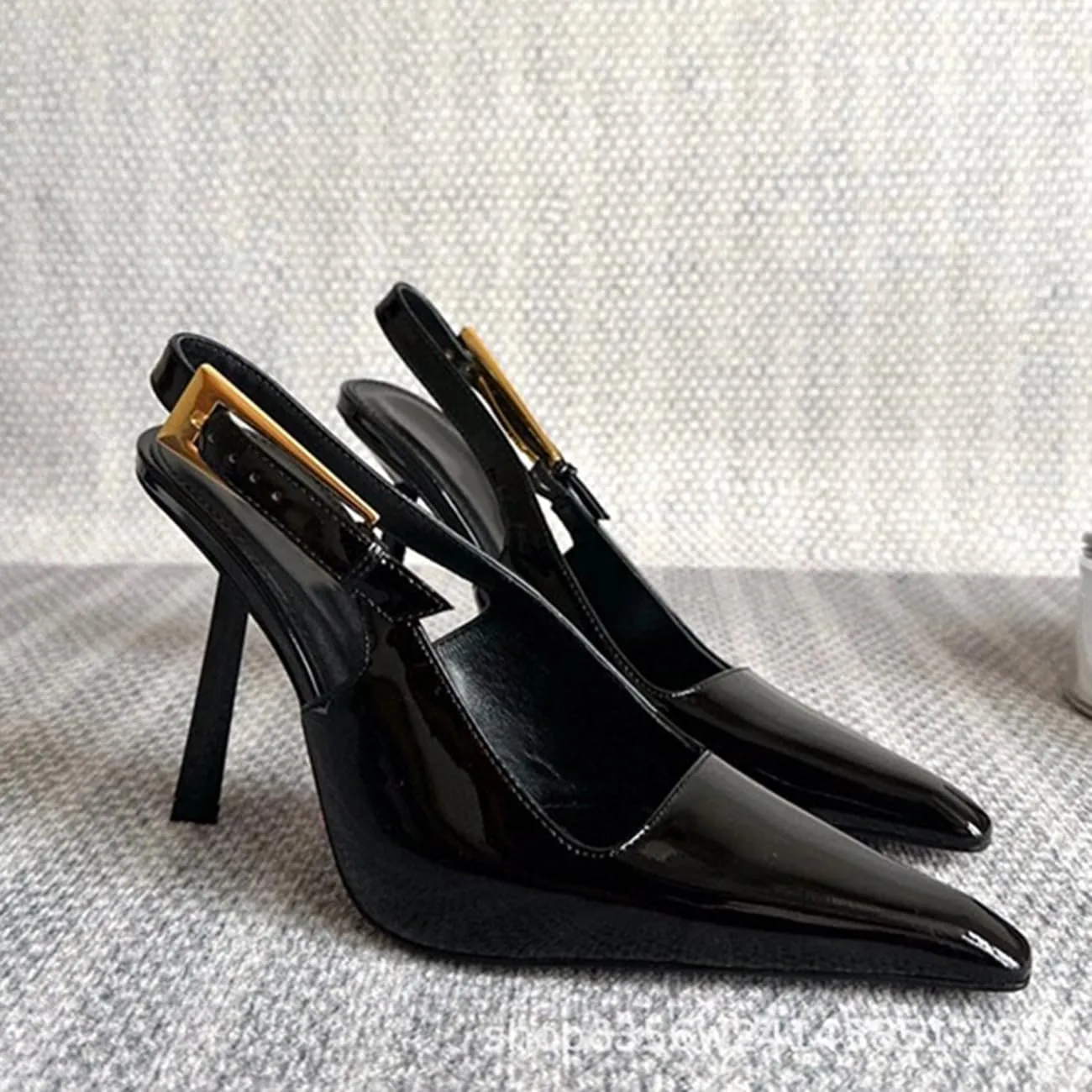 MRKEWUNEY Fashion Slingback Pumps Shoes for Women Pointed Toe Stiletto Heels Slip On Backless Dress High Heels