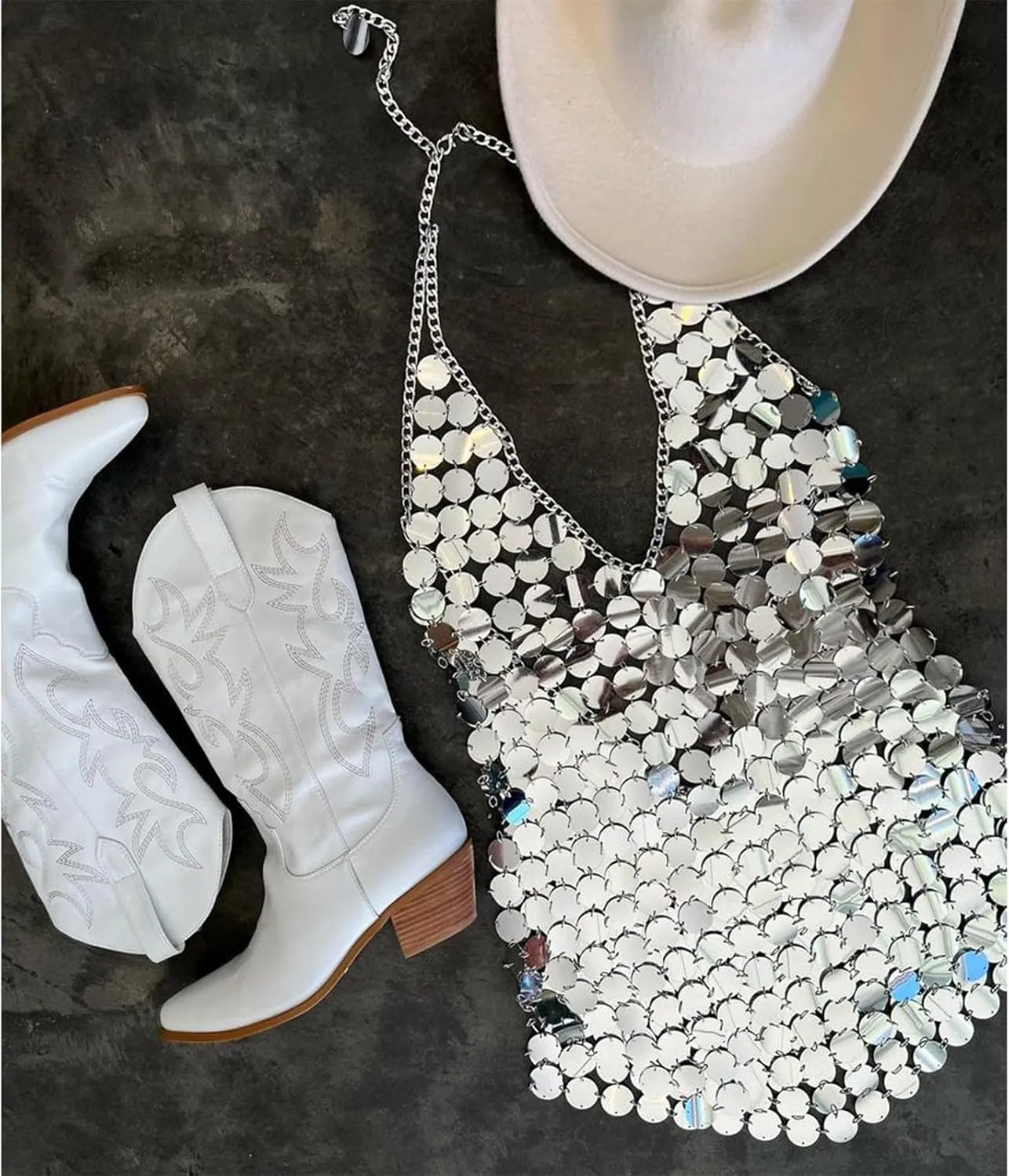MUCCCUTE Cowboy Boots for Women Cowgirl Boots Wide Calf Pointed Toe Embroidered Fashion Western Chunky Pull On