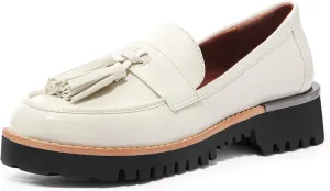 MUCCCUTE Loafers for Women Platform Chunky Loafer Comfortable Slip On Lug Sole Patent Leather Tassel Casual Work Shoes
