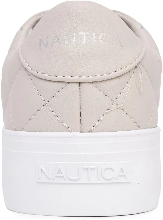 Nautica Women’s Lace-Up Fashion Sneakers – Low-Top Casual Walking & Tennis Shoes with Platform or Regular Heel