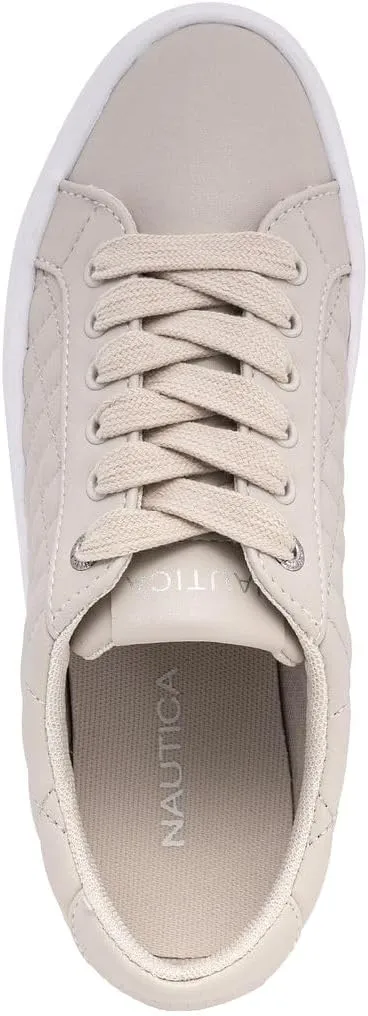 Nautica Women’s Lace-Up Fashion Sneakers – Low-Top Casual Walking & Tennis Shoes with Platform or Regular Heel