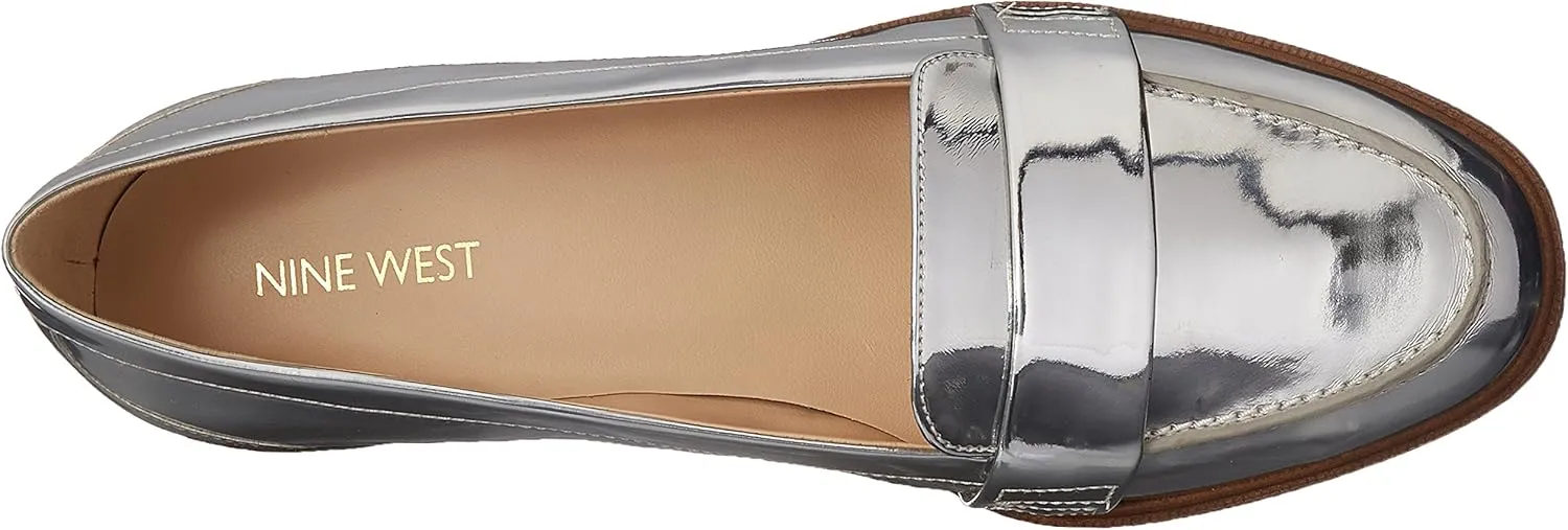 Nine West Womens New Enzo Anglioni Cinjun Metallic Loafers Heels Shoes