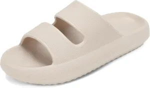NineCiFun Unisex Pillow Slippers Cloud Slides for Women and Men Platform Slide Sandals with Arch Support
