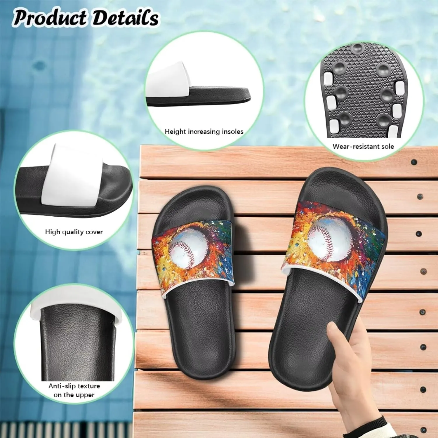 Novelty Patten Kids Cloud Slides Sandals Sports Ball Indoor House Slippers Tractor Print Shower Shoes for Boys Girls Comfort Footbed Slipper Open Toe Outdoor Sandal