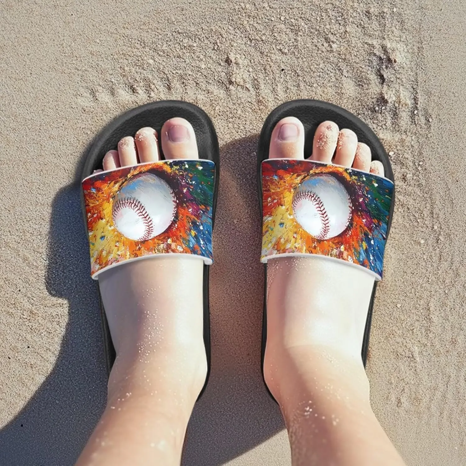 Novelty Patten Kids Cloud Slides Sandals Sports Ball Indoor House Slippers Tractor Print Shower Shoes for Boys Girls Comfort Footbed Slipper Open Toe Outdoor Sandal