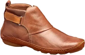 oiangi Womens Ankle Boots Fashion Buckle Strap Round Toe Low Wedge Heel Booties Retro Comfortable Casual Non-slip Riding Shoes