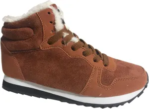 oiangi Womens Lace Up Snow Boots - Fashion Round Toe Plush Warm Flat Couples Cotton Shoes Comfortable Lightweight Casual High Top Non-slip Booties