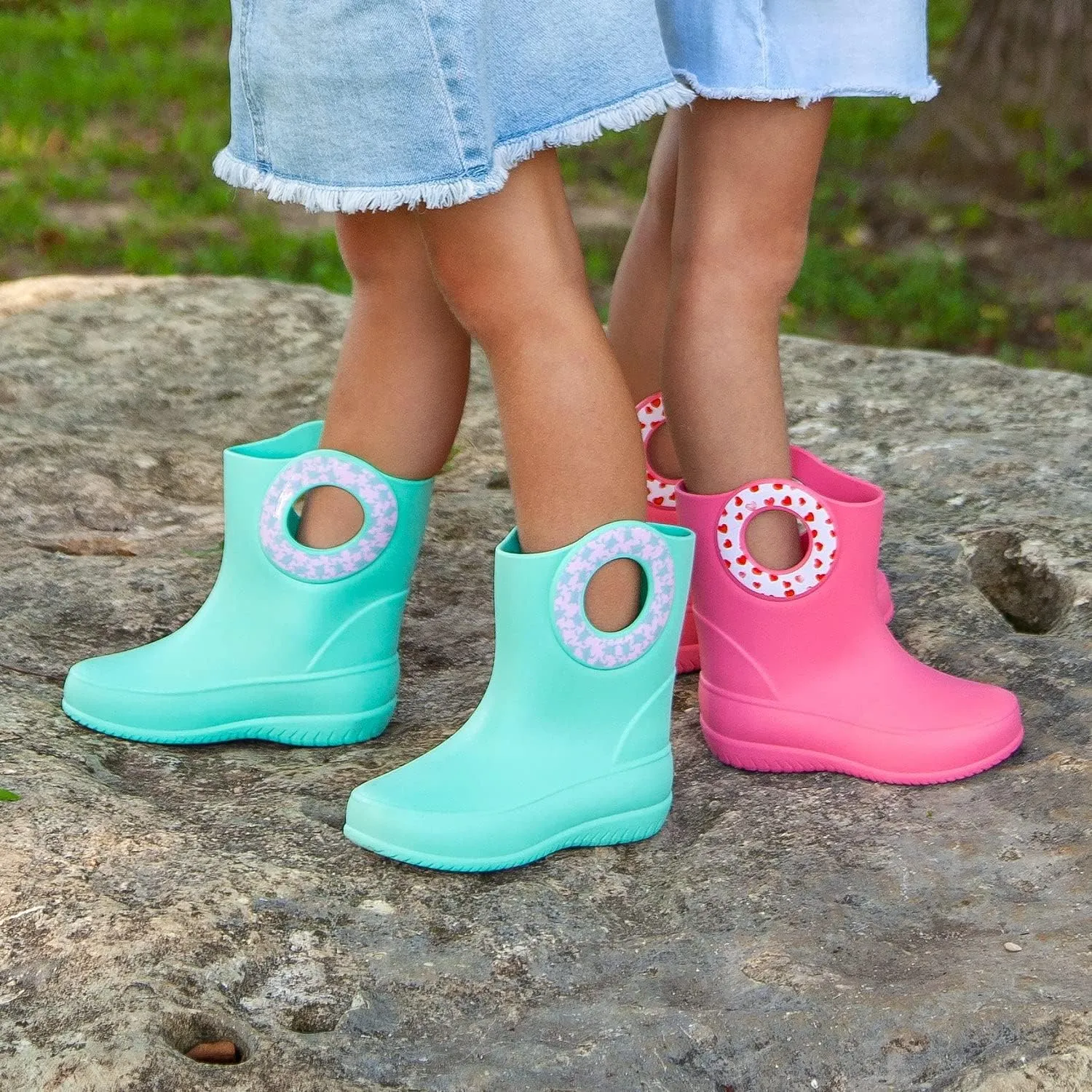 OKABASHI Kid's Kendall Rain Boot | Waterproof Design | Machine Washable | Easy-On Handles | Latex Free | Sustainably Made in the USA