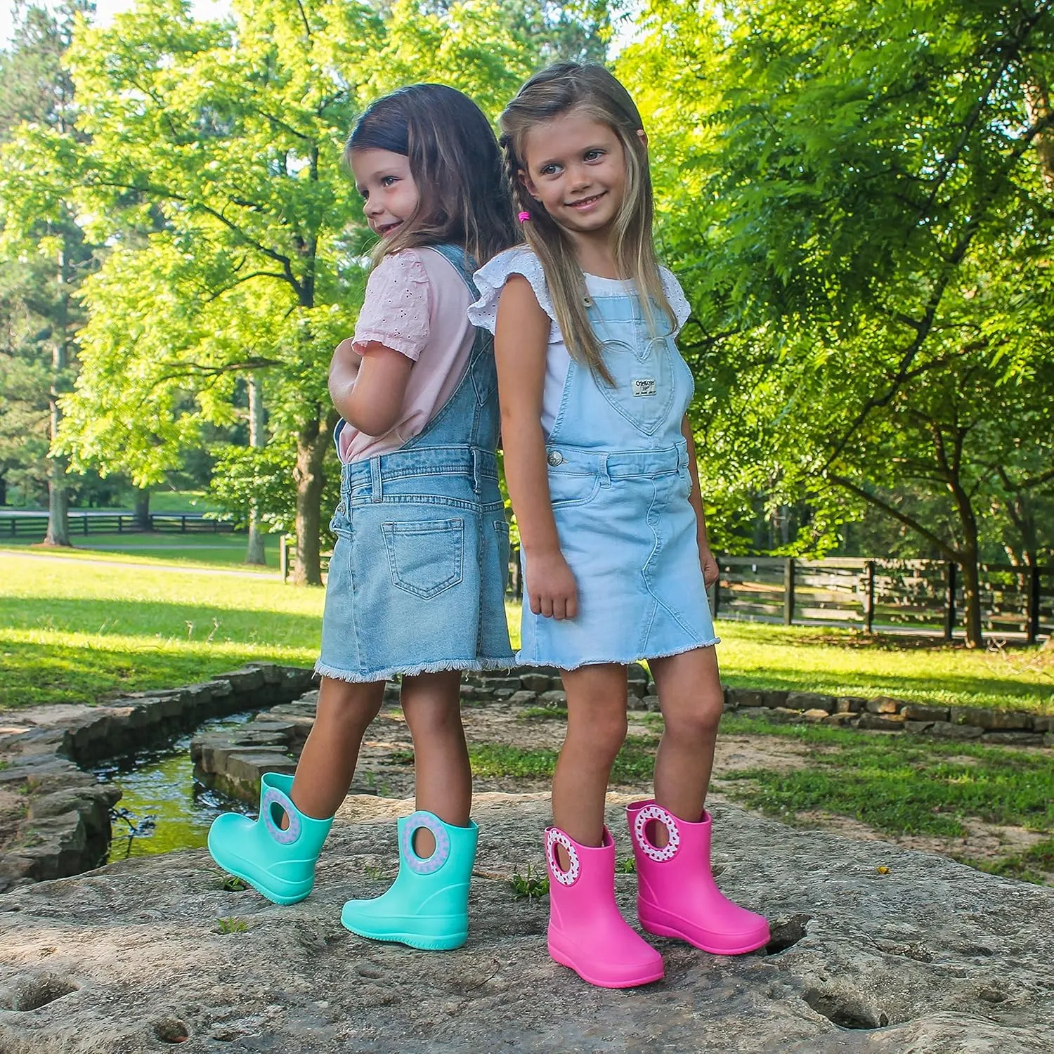 OKABASHI Kid's Kendall Rain Boot | Waterproof Design | Machine Washable | Easy-On Handles | Latex Free | Sustainably Made in the USA