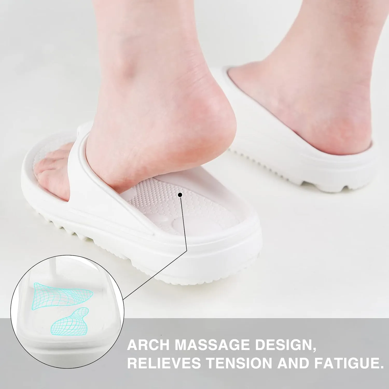 Oudizz Orthopedic Sandals Flip Flops for Women Arch Support Pillow Soft Recovery Thong Sandals Spa Summer Beach Cloud Slides