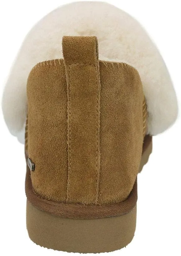 PAMIR Women's Genuine Suede Shearling Ankle Moccasin Booties Slippers Boots Memory Foam Indoor Outdoor