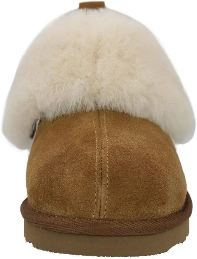 PAMIR Women's Genuine Suede Shearling Ankle Moccasin Booties Slippers Boots Memory Foam Indoor Outdoor