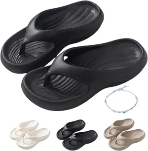 Pillow Arch Support Flip Flops, Beach Sandals for Women, Comfortable Slides for Womens, Platform Sandals Flip Flops