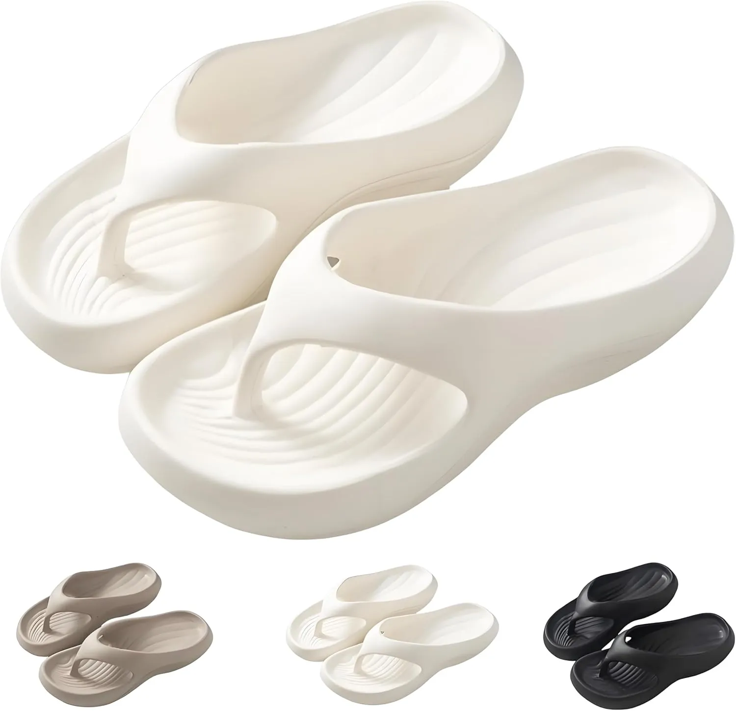 Pillow Arch Support Flip Flops, Unisex Comfortable Thick-Soled Walking Slippers, Arch Support Recovery Flip Flops, Lightweight Sandals