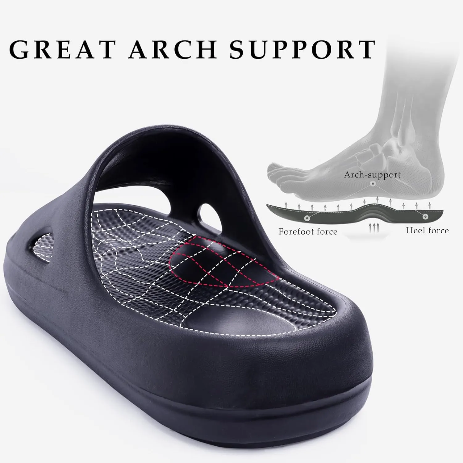Pillow Slippers for Women and Men Indoor Cloud Sandals EVA Anti-Slip Slides Shoes Cushioned Thick Sole Shower Cloud Slippers Arch Support Men Sandals Super Soft House Pillow Slides