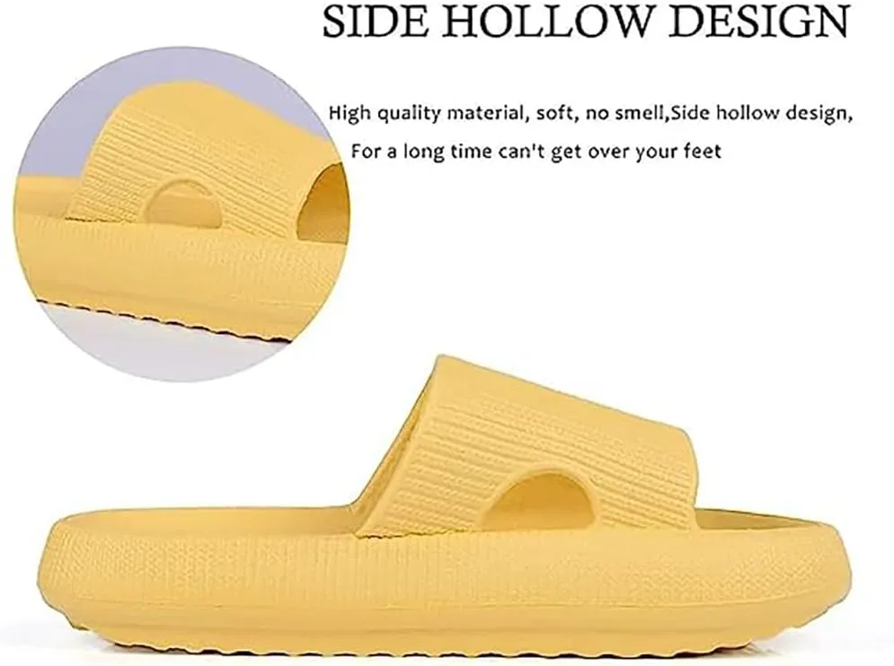 Pillow Slippers for Women and Men Non Slip, EVA Anti-Slip Cushioned Thick Sole Slides, Quick Drying Bathroom Sandals