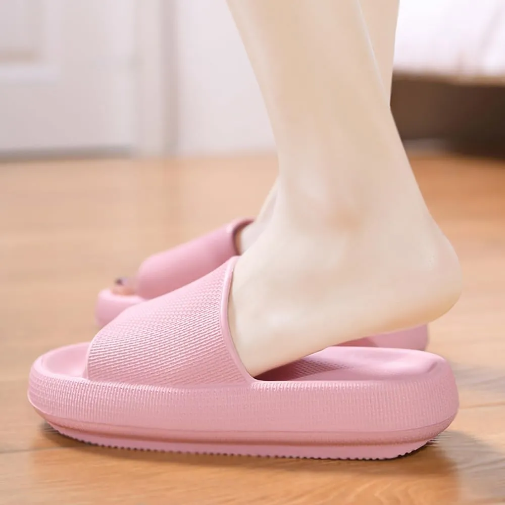 Pillow Slippers for Women and Men Non Slip, EVA Anti-Slip Cushioned Thick Sole Slides, Quick Drying Bathroom Sandals