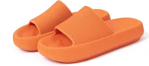 Pillow Slippers for Women and Men Non Slip, EVA Anti-Slip Cushioned Thick Sole Slides, Quick Drying Bathroom Sandals