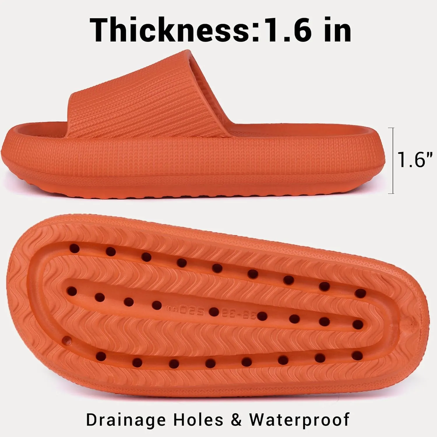 Pillow Slippers for Women and Men Non-Slip Shower Slides Shoes Comfort Cloud House Sandals Thick Sole Indoor Outdoor