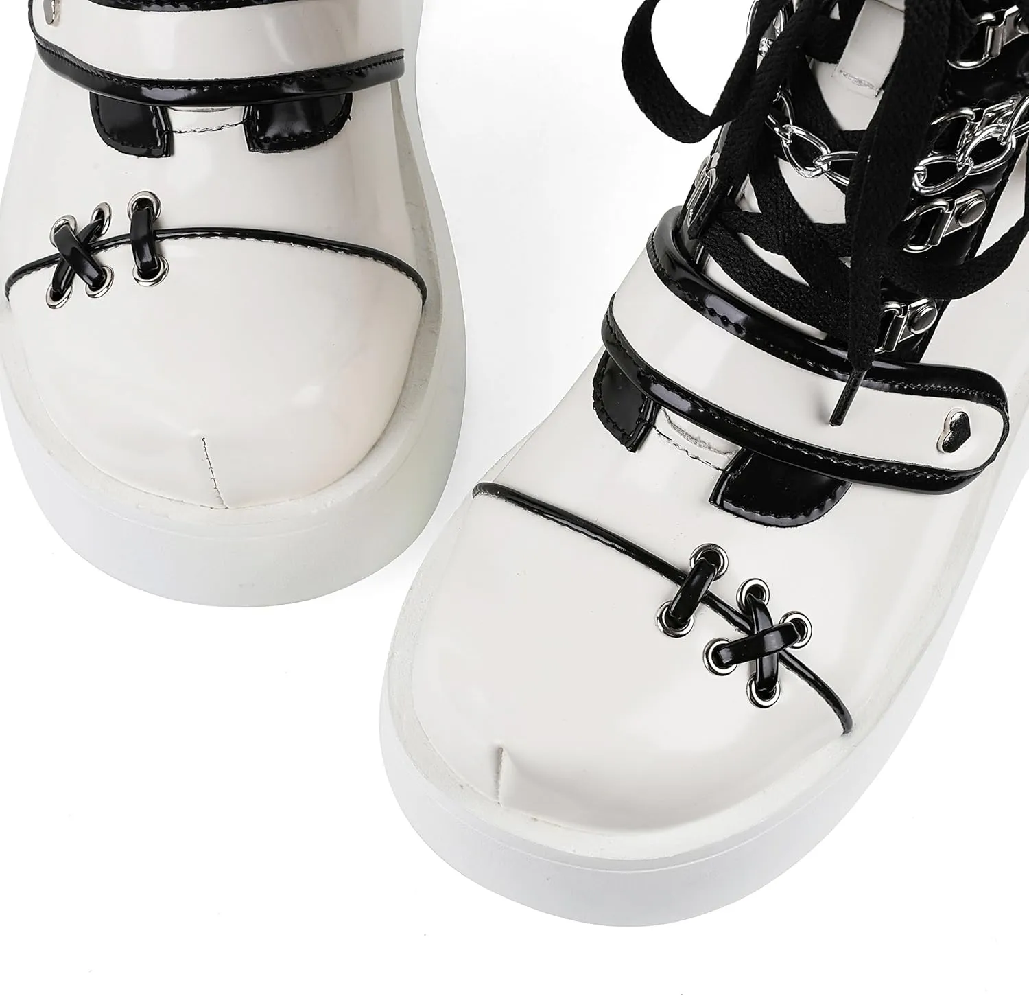 Platform Ankle boots for Women Goth Rave Boots Kawaii Shoes High Heel Round Toe Zipper Wedges Mid Calf Booties