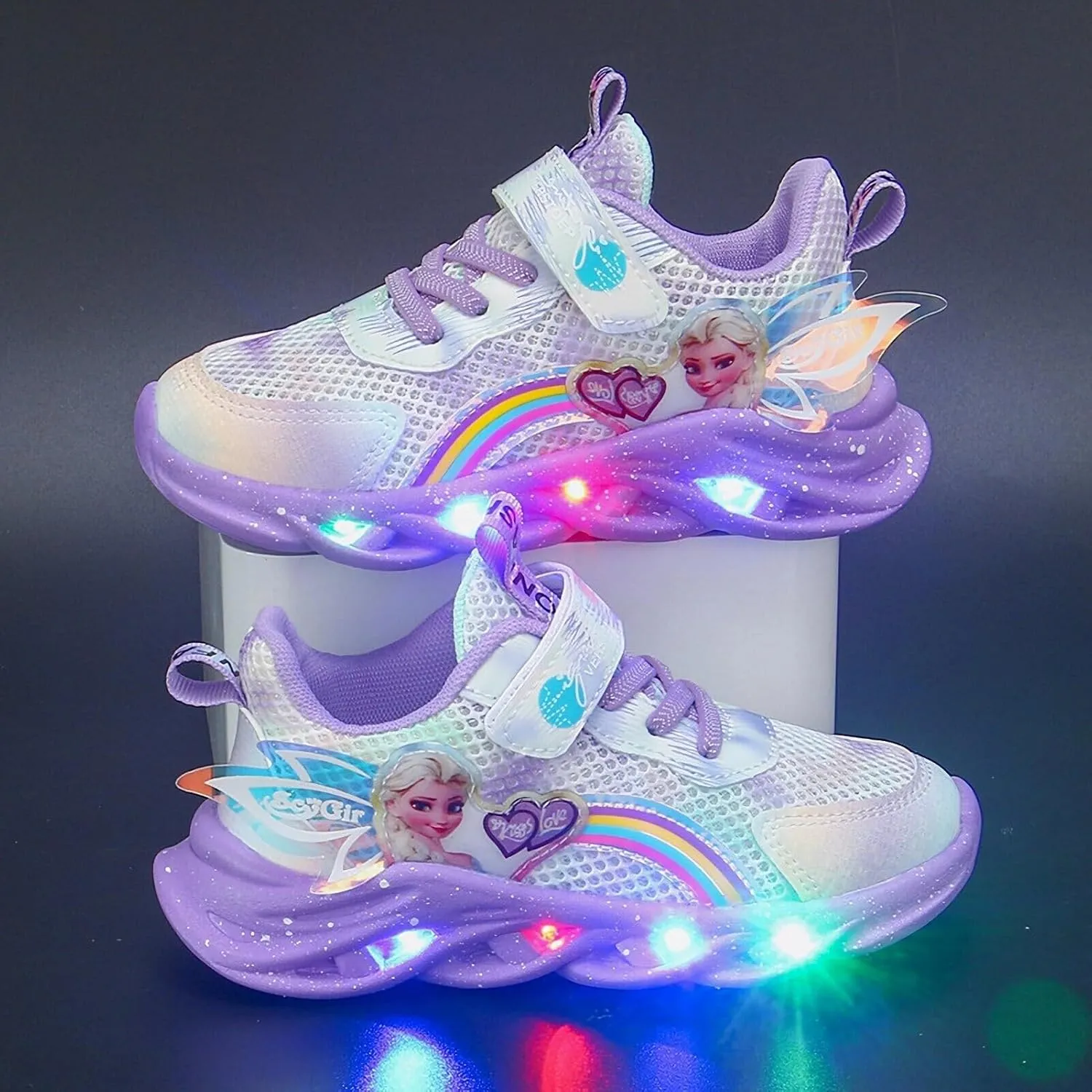 Princess Sneakers for Girls Light Up Shoes Zapatos para Niñas Baby Toddler Shoes Birthday Tenis para Niñas Xmas