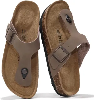 Project Cloud Genuine Leather Thong Sandals Women Water-Resistant Beach Essentials Womens Sandals - Flip Flops for Women Footwear Memory Foam Insole Womens Slides (Britani)