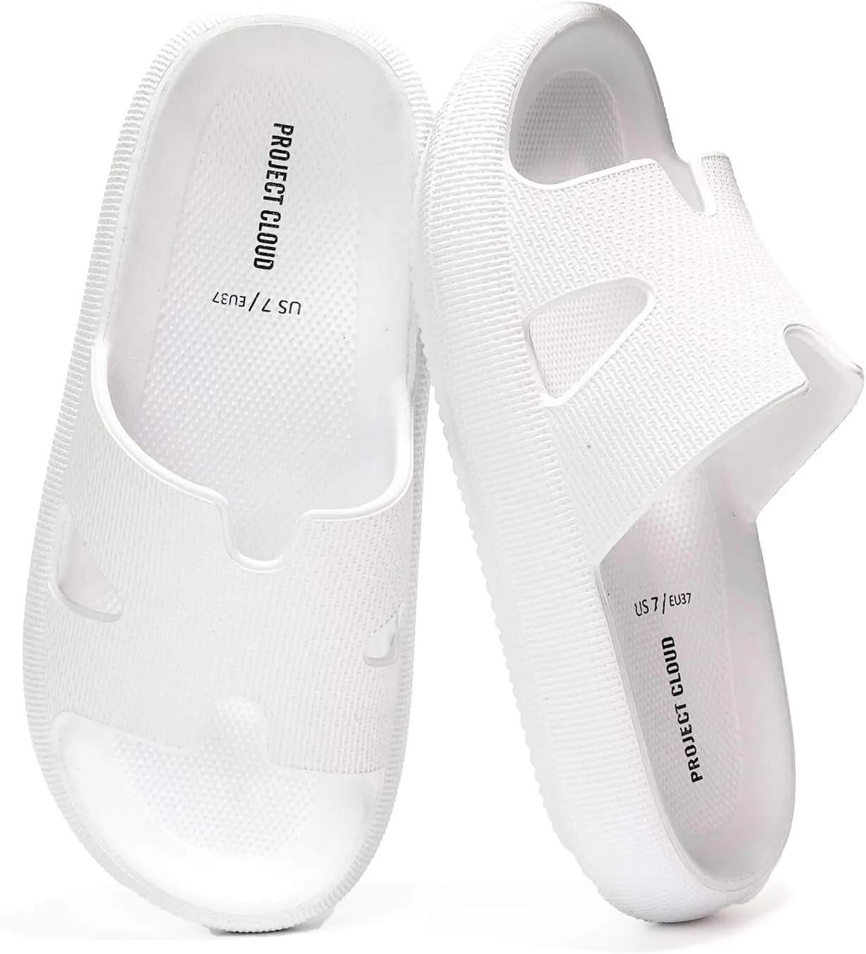 Project Cloud House Slippers Womens Sandals - Non-Slip and Lightweight Recovery Slippers for Women Beach Essentials Water Slides for Women (Pillow Strap, White, 11)