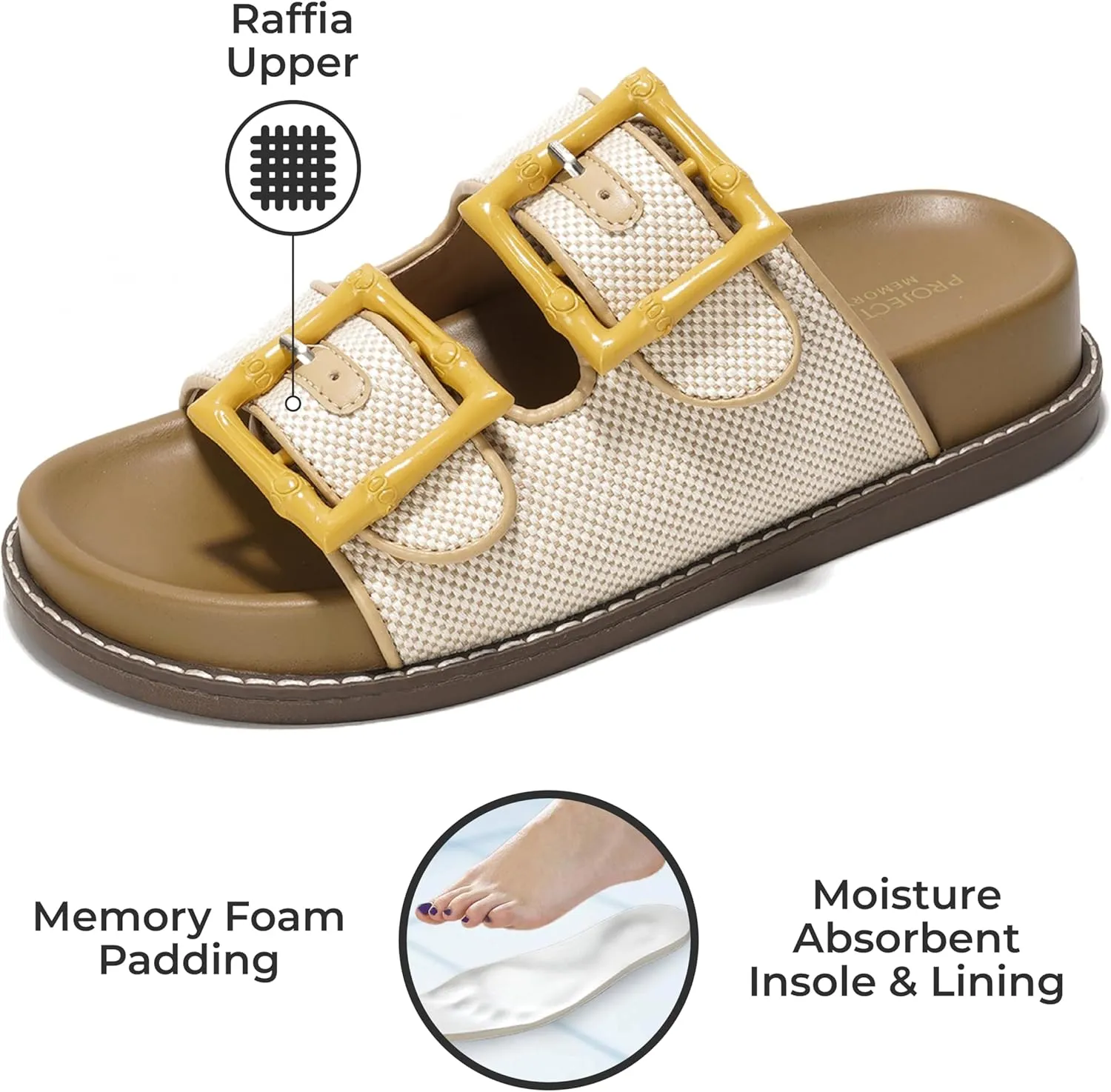 Project Cloud Platform Sandals Women Footwear - Comfortable Summer Slides Memory foam Insole with Adjustable Straps - Casual Wear Womens Sandals