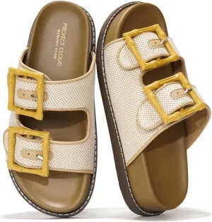 Project Cloud Platform Sandals Women Footwear - Comfortable Summer Slides Memory foam Insole with Adjustable Straps - Casual Wear Womens Sandals